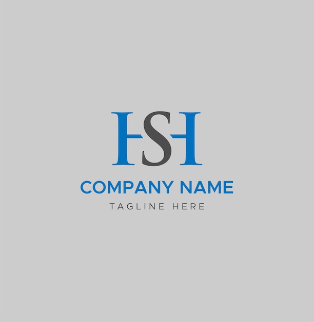 크리에이티브 글자 HS 또는 SH 로고 디자인
