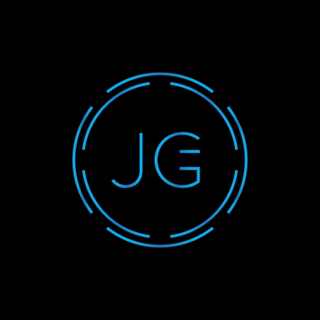 크리에이 티브 편지 JG 로고 디자인 벡터 템플릿 디지털 연결된 편지 JG 로고 디자인