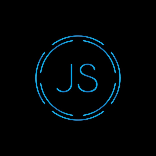 Креативное письмо JS Logo Design Векторный шаблон Цифровая связанная буква JS Logo Design