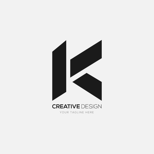 Креативная буква K с фирменным дизайном логотипа монограммы