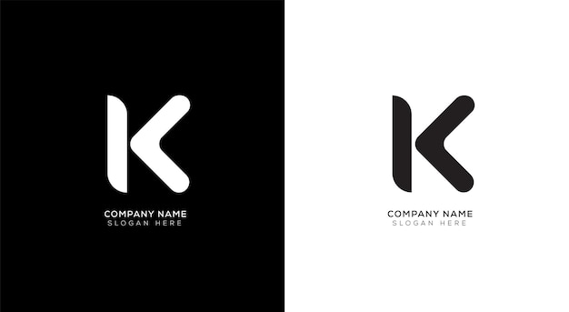 Design creativo del logo della lettera k con colore diverso