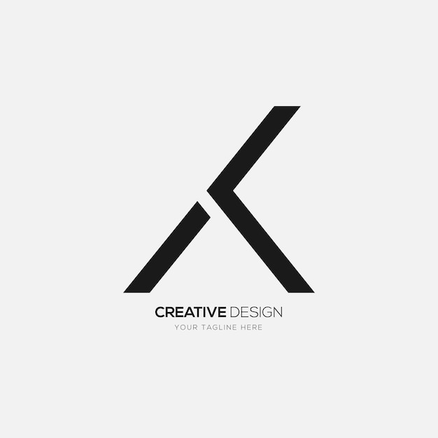 Creative letter a k t brand sign logo design