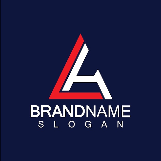Logo del monogramma a forma di triangolo della lettera creativa la