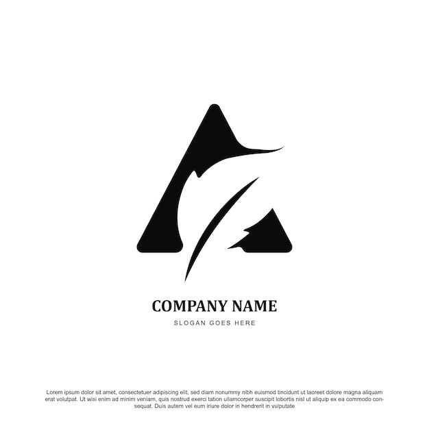 Creative letter A logo with leaf negative space vector