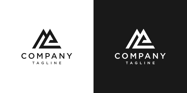 Creative letter me monogram logo design icon template white and black background