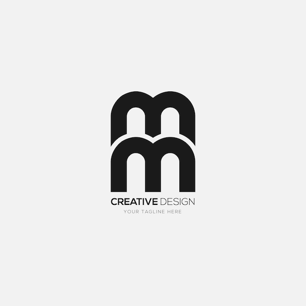 Creative letter Mw or Wm circle shape monogram logo