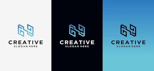 Creative letter n logo design, n letter technology logo. vector logotype