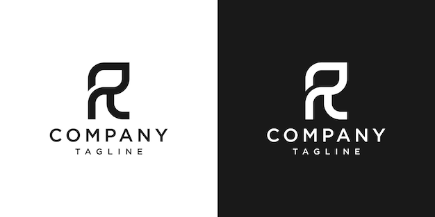 Креативная буква r monogram design icon template white and black background