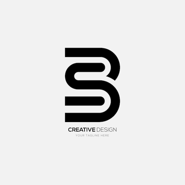 Vector creative letter s b or b s simple monogram logo