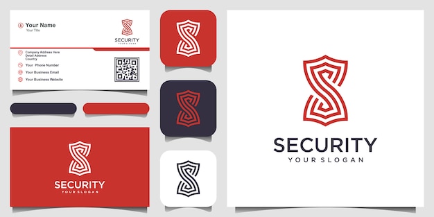 Creative letter S with Shield Concept Logo  Templates.  and business card