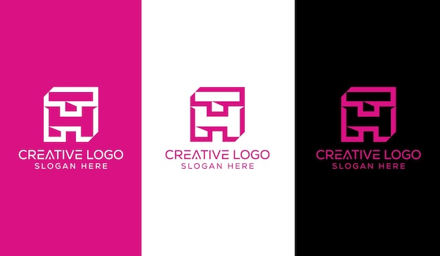 Creative letter TH monogram logo design concept