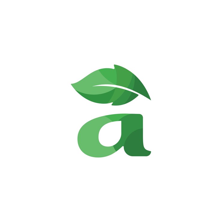 Vector creative letter a with leaf logo design
