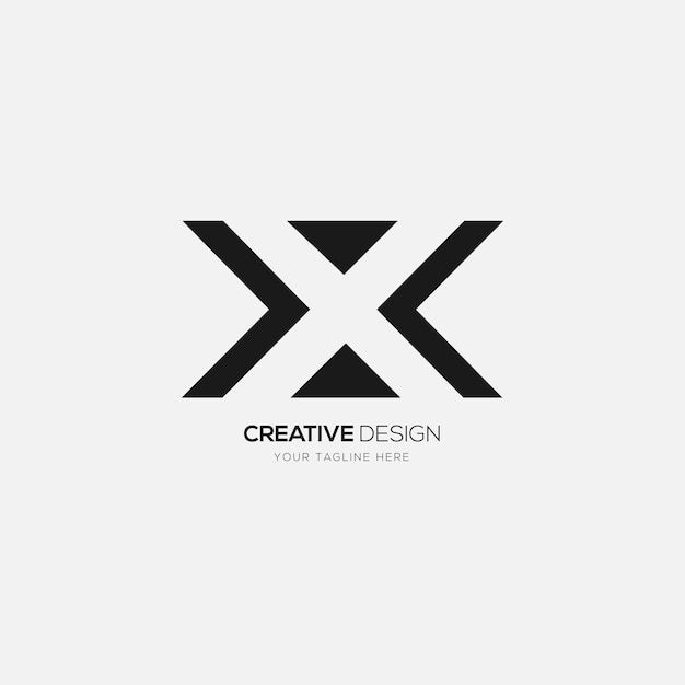 Creative letter X modern negative space logo