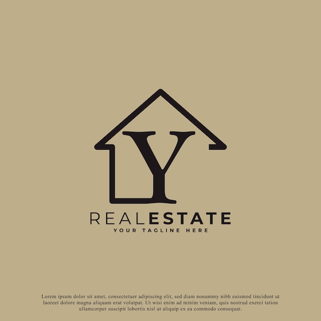 Креативная буква y house logo design house symbol геометрический линейный стиль для логотипов недвижимости