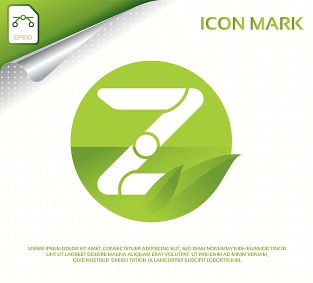 Vector creative letter z and modern green leaf logo design