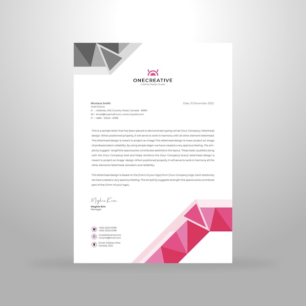 Creative letterhead design template premium vector