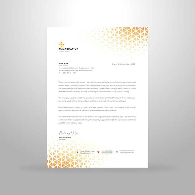 Creative letterhead design template premium vector