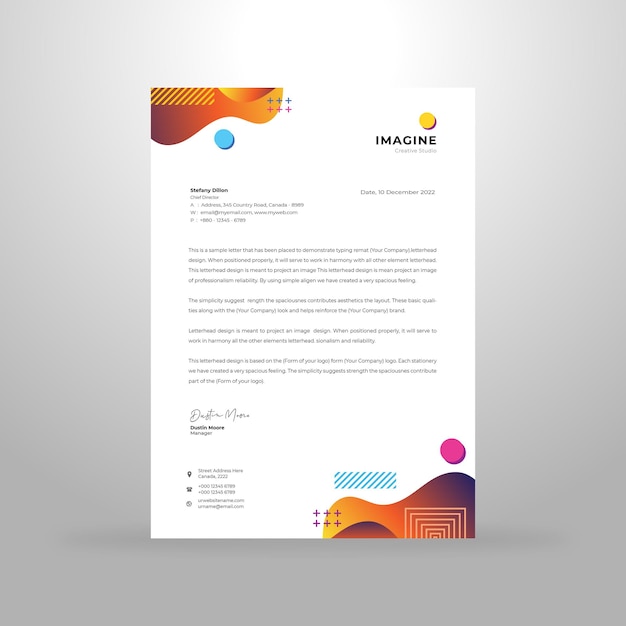 Creative letterhead design template premium vector