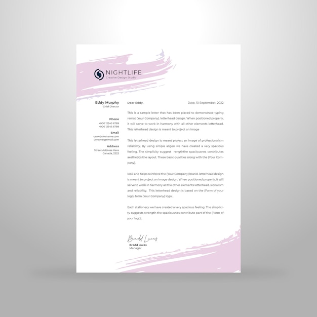 Creative letterhead design template premium vector