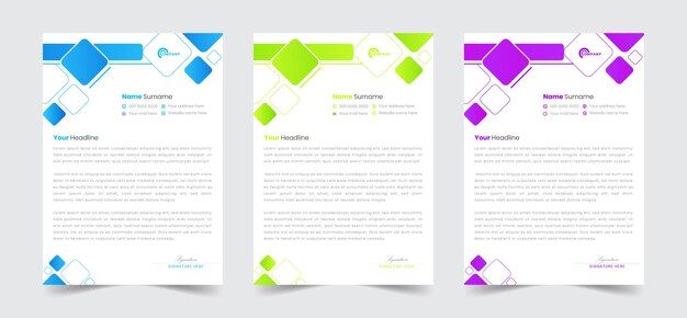 Vector creative letterhead design template simple minimal corporate business letterhead