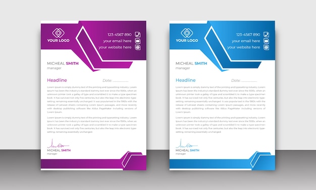 Creative letterhead design template for your business