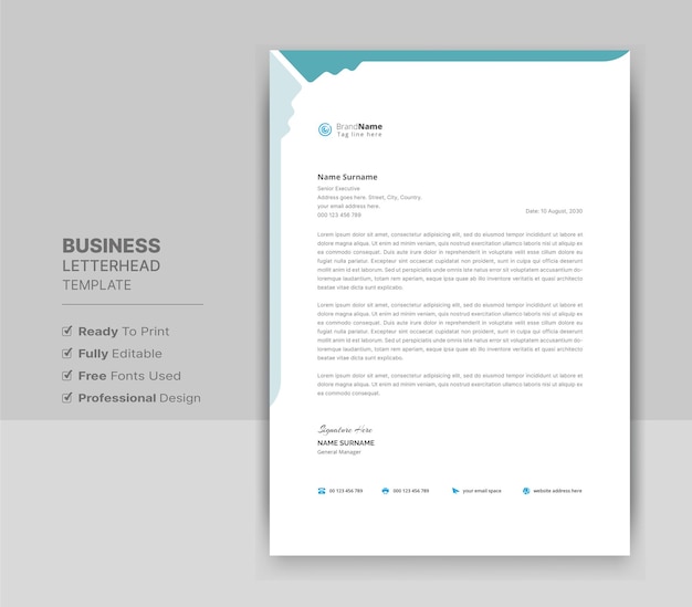 Vector creative letterhead design template