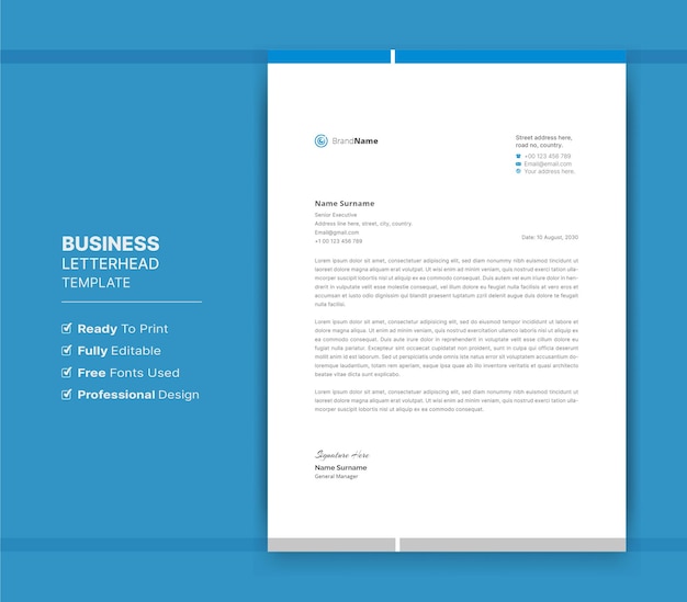 Vector creative letterhead design template