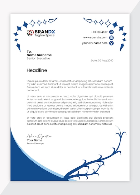 Creative letterhead design vector