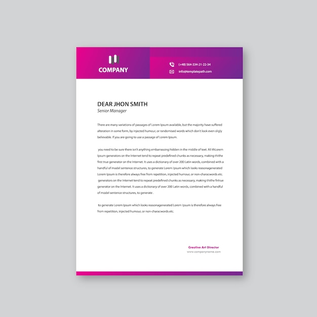 Creative letterhead design