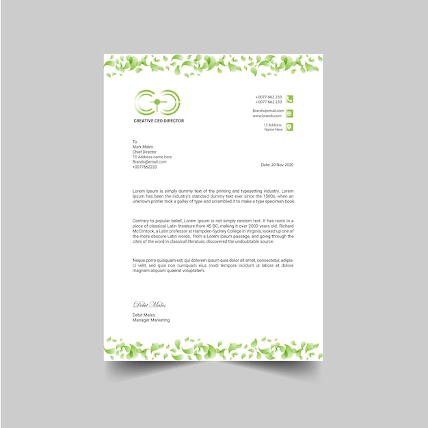 Vector creative letterhead design