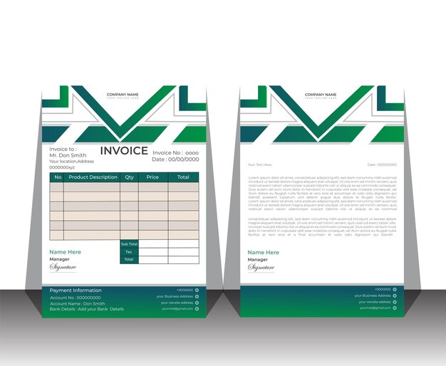 Creative letterhead and invoice design template