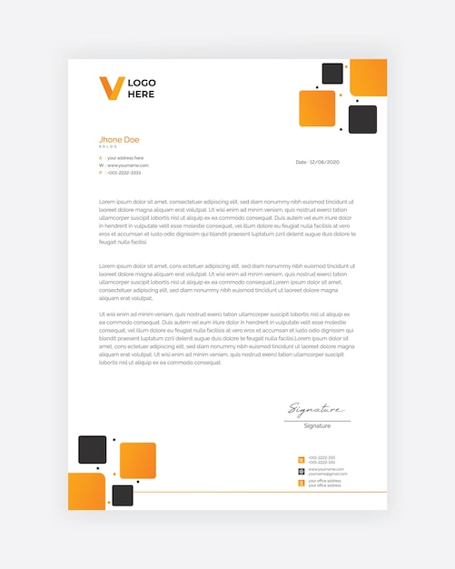 Vector creative letterhead template design business minimal letterhead design template