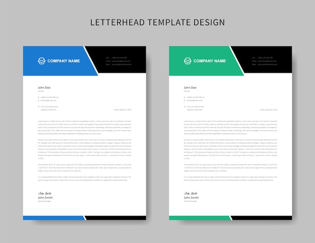 벡터 귀하의 비즈니스를 위한 창의적인 레터헤드 템플릿 디자인