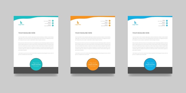 ベクトル あなたのプロジェクトのための創造的なレターヘッドテンプレートデザイン