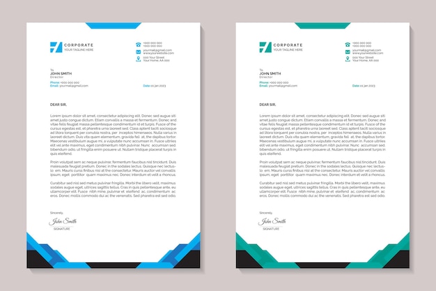 Creative letterhead template design set