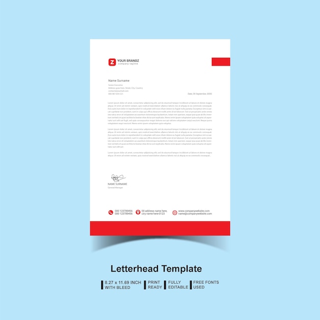 Vector creative letterhead template design for your business