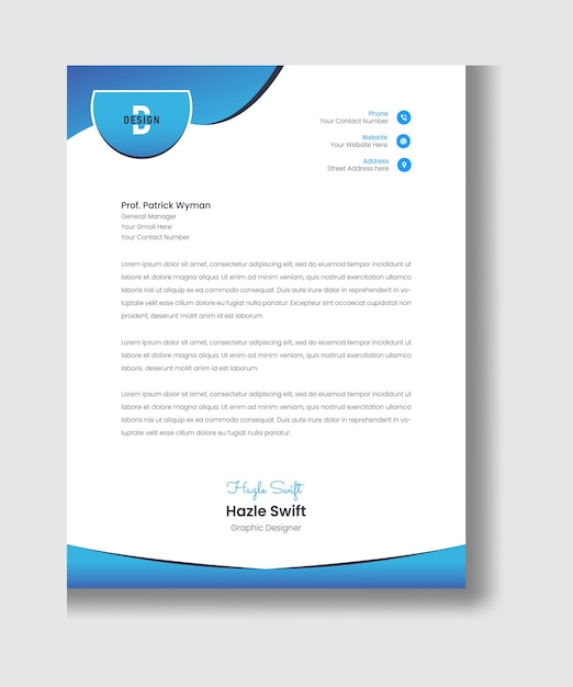 Creative letterhead template design for your corporate projects