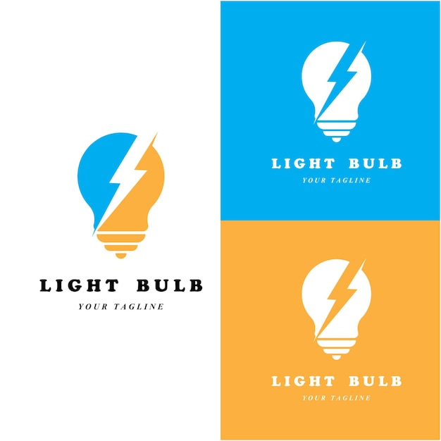 Creative light bulb logo and vector with slogan template