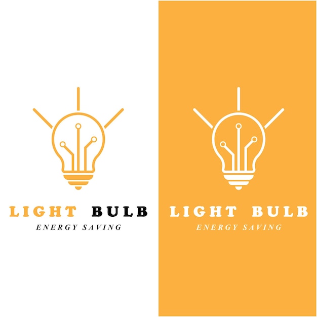 Creative light bulb logo and vector with slogan template