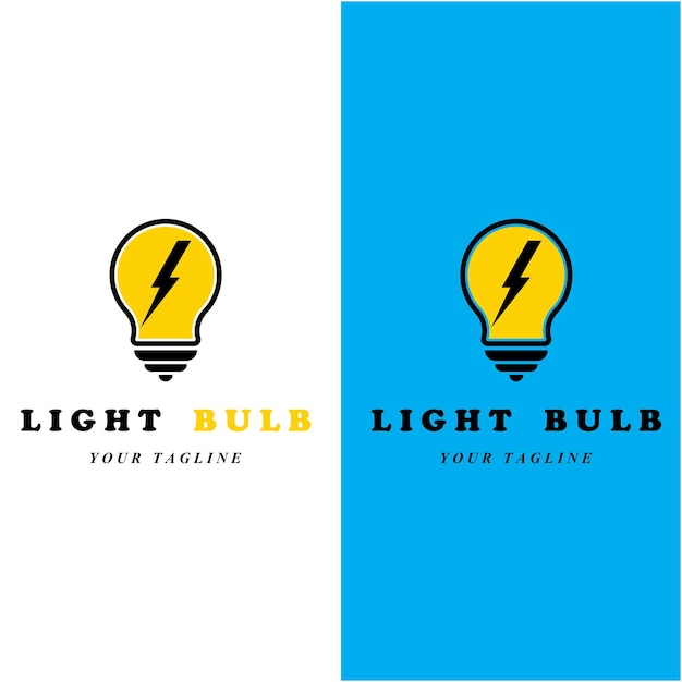 Creative light bulb logo and vector with slogan template