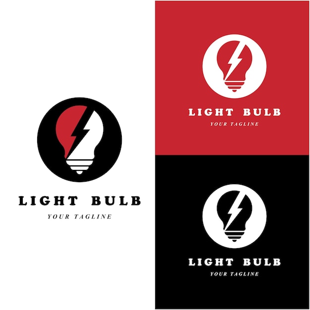 Creative light bulb logo and vector with slogan template