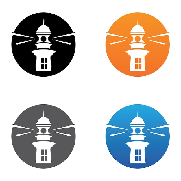 Creative lighthouse logo template icon image