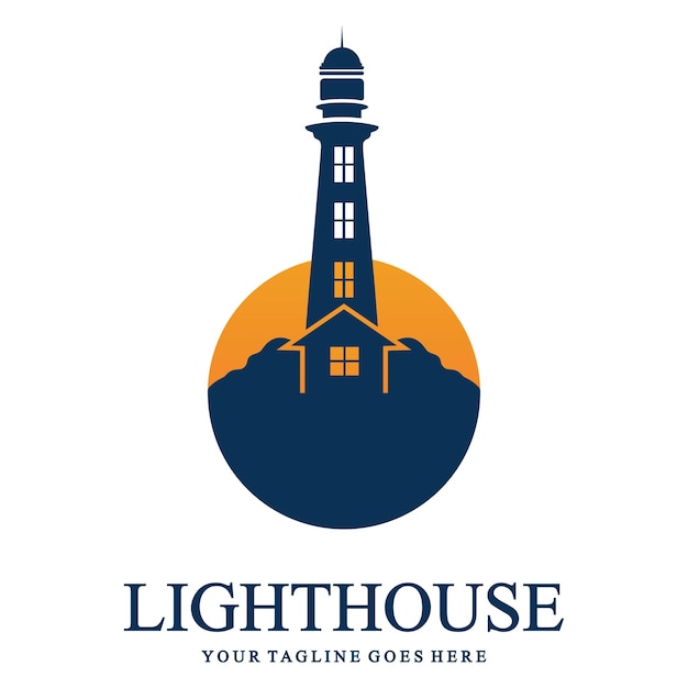 Creative lighthouse logo template icon image