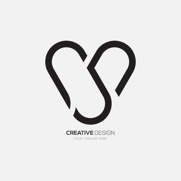 Creative line art letter csv elegante unieke mode branding monogram logo