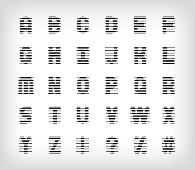 Vettore set creativo di lettere lineari alfabeto set di logo lineare set di lettere moderne modello di alfabeto font