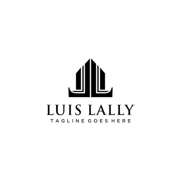 Creative LL Modern house and building Real Estate Property Logo design