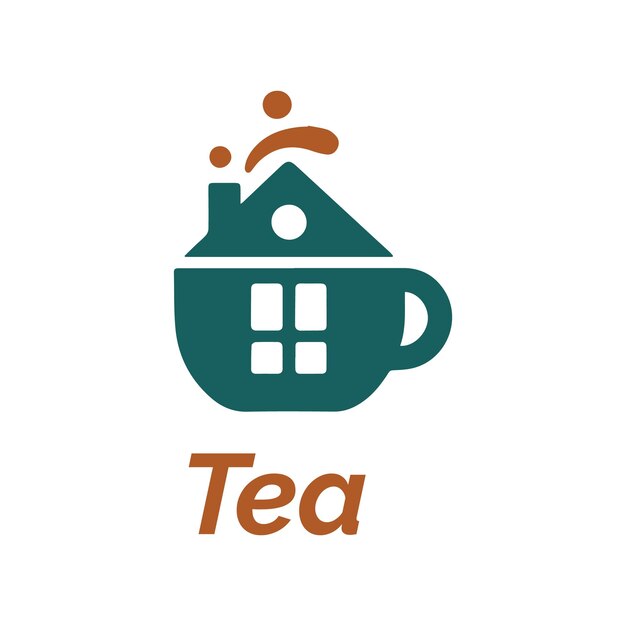 Creative Logo Blending a House and Tea Cup for a Tea Brand
