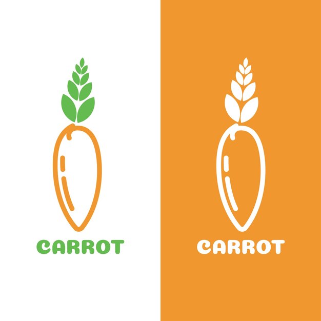 Creative logo carrot flat art