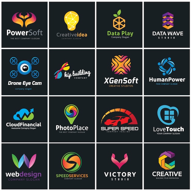 Creative logo collection, media and creative idea logo design template.