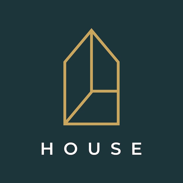 A creative logo design for a monogram or geometric house or residential building in a flat and linear style Logo for property building construction architecture and business